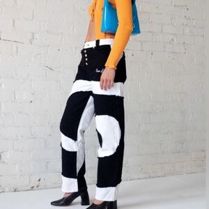 House of Sunny Black and White Wide Leg Pants